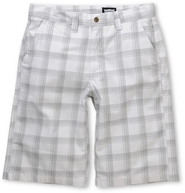 Free World Flossy White Plaid Shorts