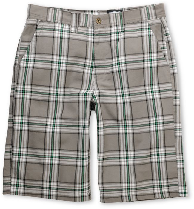 Free World Guru Grey Plaid Shorts