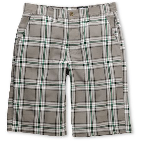 Free World Guru Grey Plaid Shorts
