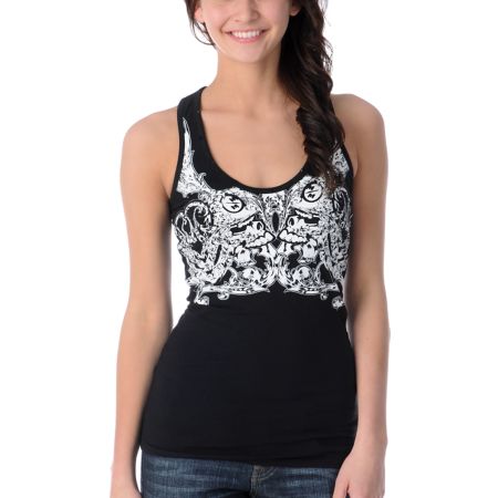 Metal Mulisha Girls Risque Black Racerback Tank Top
