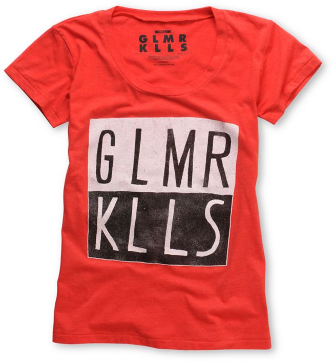 Glamour Kills Oh Inverted Girls Heather Red Tee Shirt