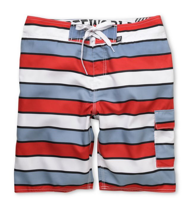 Free World Eventide Red & Grey 21.25 Board Shorts