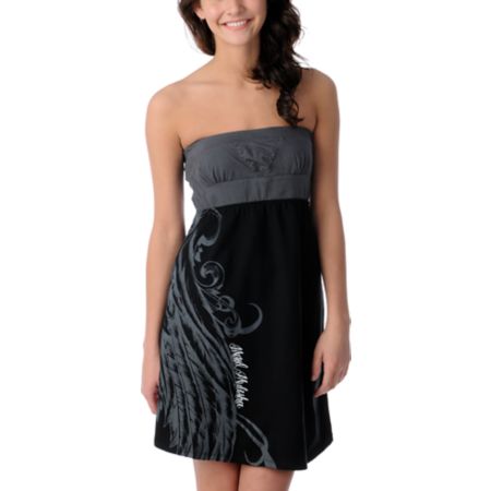 Metal Mulisha Amante Charcoal & Black Tube Dress