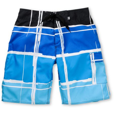 Free World Migrate Blue Plaid 20.75 Board Shorts