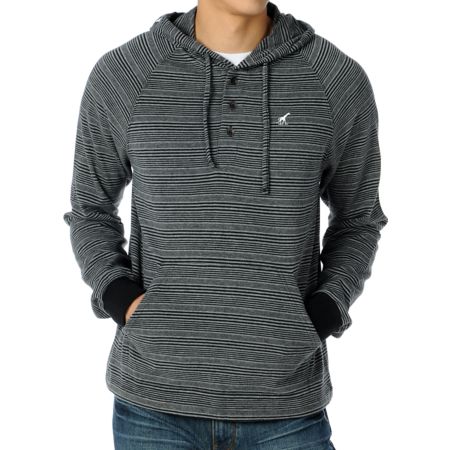 LRG Billy Marks Charcoal Striped Henley Hoodie