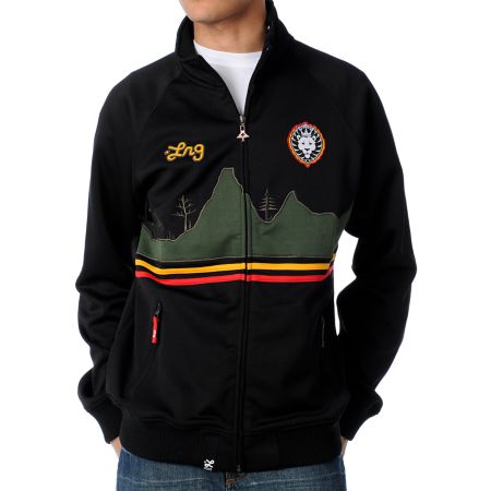 LRG Jah Lion Black Rasta Track Jacket