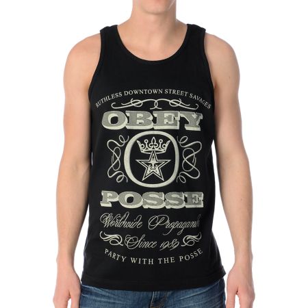 Obey Downtown Street Savage Black Tank Top