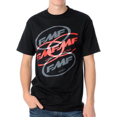 FMF Stacked Up Black Tee Shirt