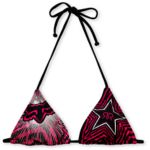 Rockstar x Fox Spike Vortex Black & Pink Triangle Bikini Top