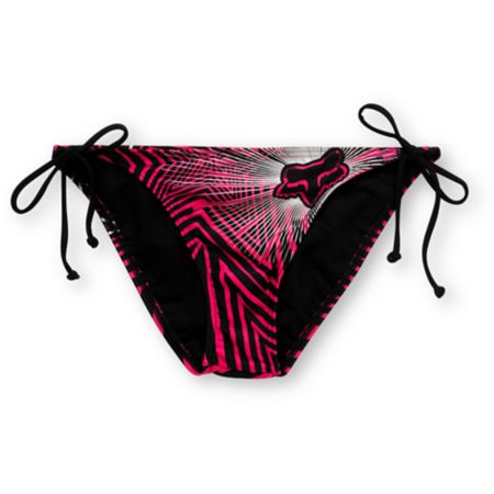 Rockstar x Fox Spike Vortex Black & Pink Tie Side Bikini Bottom
