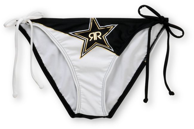 Rockstar x Fox Goldie Black & White Side Tie Bikini Bottom