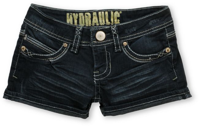 Hydraulic Tyra 2.5" Girls Cuffed Denim Shorts