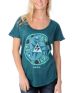Obey Girls Kanza Crest Green Mineral Dolman Tee Shirt