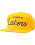 NBA Mitchell & Ness Lakers Script Snapback Hat