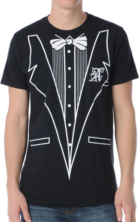 A-Lab Draper Black & White Tuxedo Tee Shirt