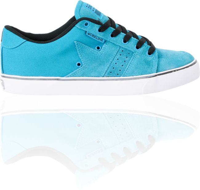 Dekline Paxton Pacific Blue & Light Grey Suede Skate Shoe