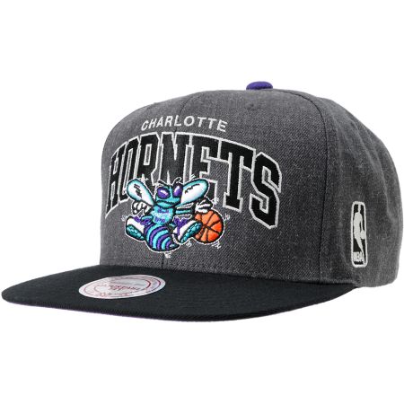NBA Charlotte Hornets Mitchell & Ness Charcoal Snapback Hat 