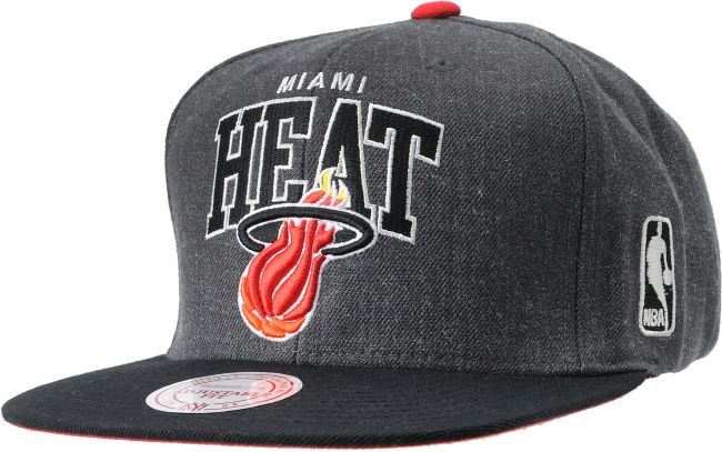 NBA Miami Heat Mitchell & Ness Charcoal Snapback Hat