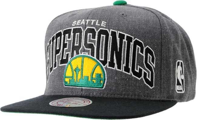 NBA Seattle Supersonics Mitchell & Ness Charcoal Snapback Hat