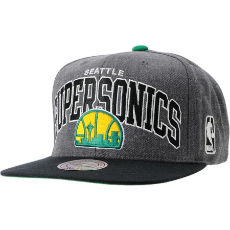NBA Seattle Supersonics Mitchell & Ness Charcoal Snapback Hat