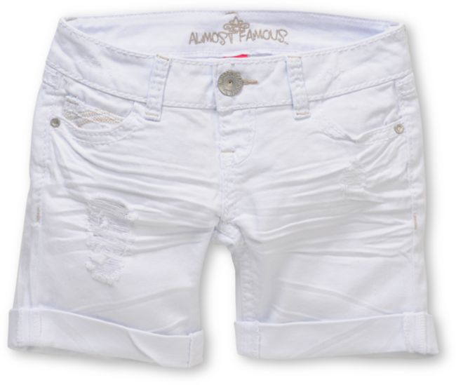 Almost Famous Avery White Denim Bermuda Shorts