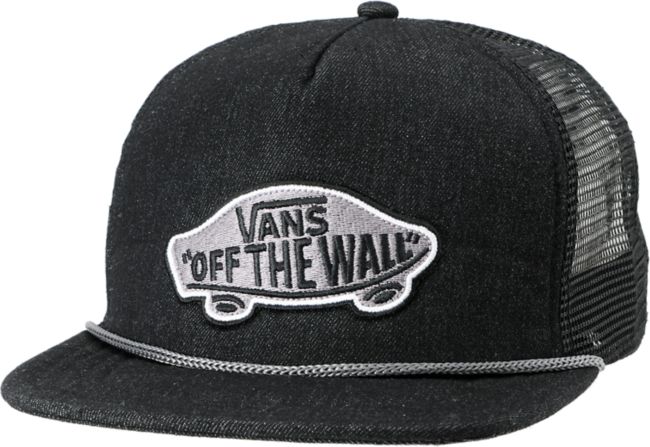 Vans Patchwork Black Denim Snapback Trucker Hat