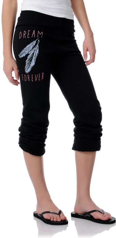 Glamour Kills Girls Dream Feathers Black Sweatpant