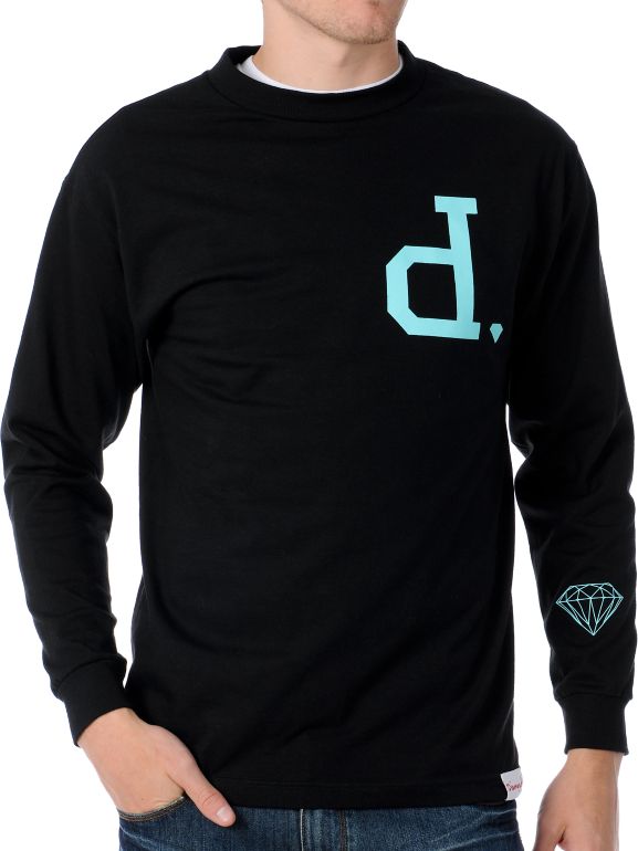 Diamond Supply Un Polo Black Long Sleeve Tee Shirt