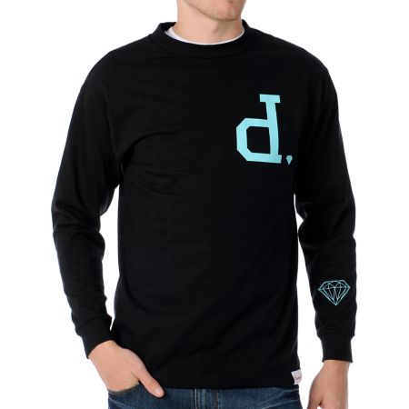 Diamond Supply Un Polo Black Long Sleeve Tee Shirt