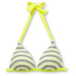 Gossip Double Dare Neon, Grey & White Molded Halter Bikini Top