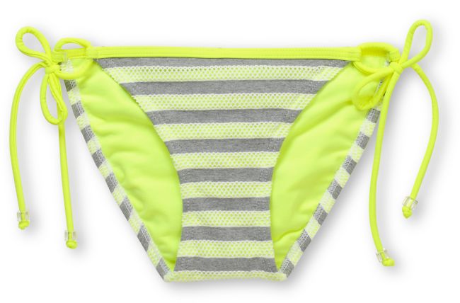 Gossip Double Dare Neon, Grey & White Tie Side Bikini Bottom