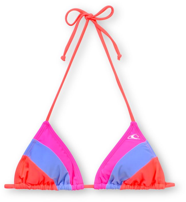 ONeill Plaidtastic Pink & Orange Triangle Bikini Top