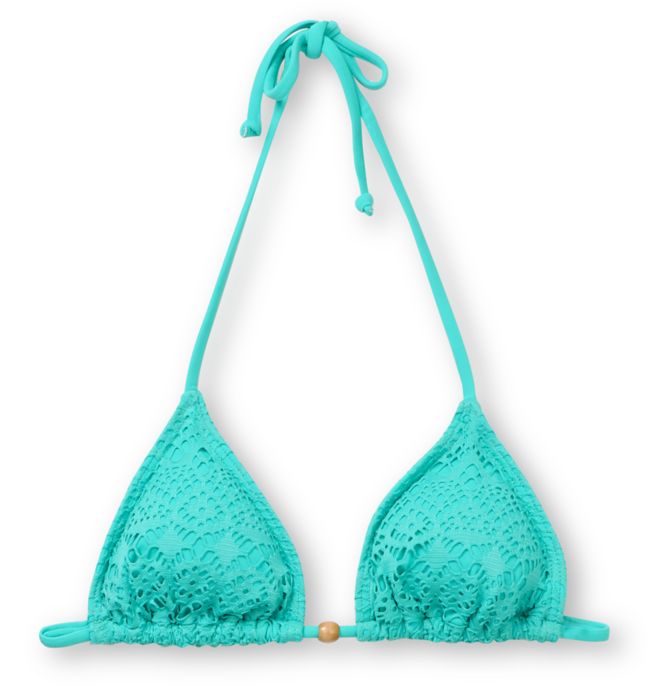 Reef Easy Breezy Crochet Turquoise Triangle Top