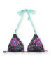 Raisins Total Eclipse Grey & Turquoise Triangle Bikini Top