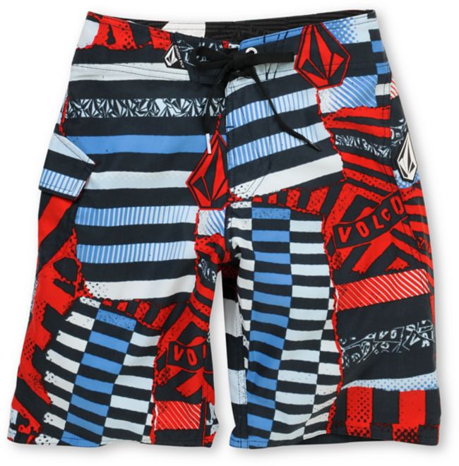 Volcom Boys Maguro Red Print Board Shorts