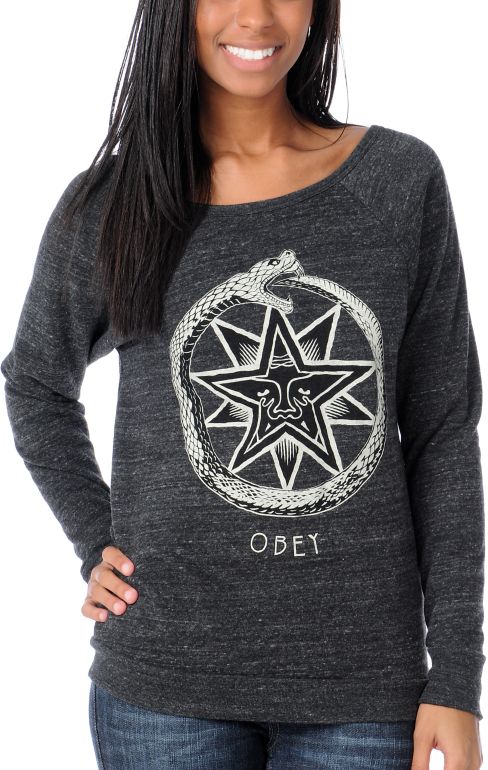 Obey Girls Ourboros Crew Pullover Sweatshirt