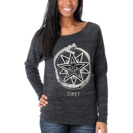 Obey Girls Ourboros Crew Pullover Sweatshirt