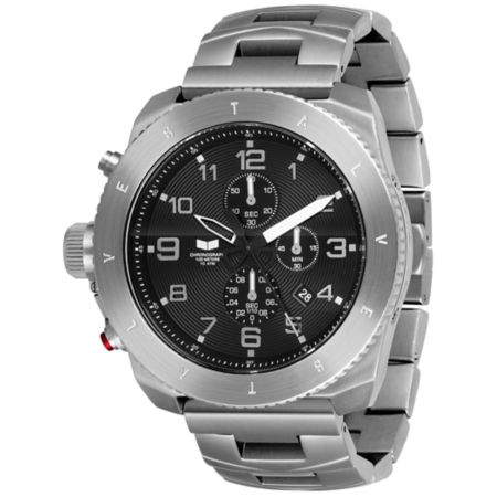 Vestal Restrictor Sliver & Black Guys Chronograph Watch