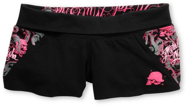 Metal Mulisha Girls Babylon Black Knit Shorts