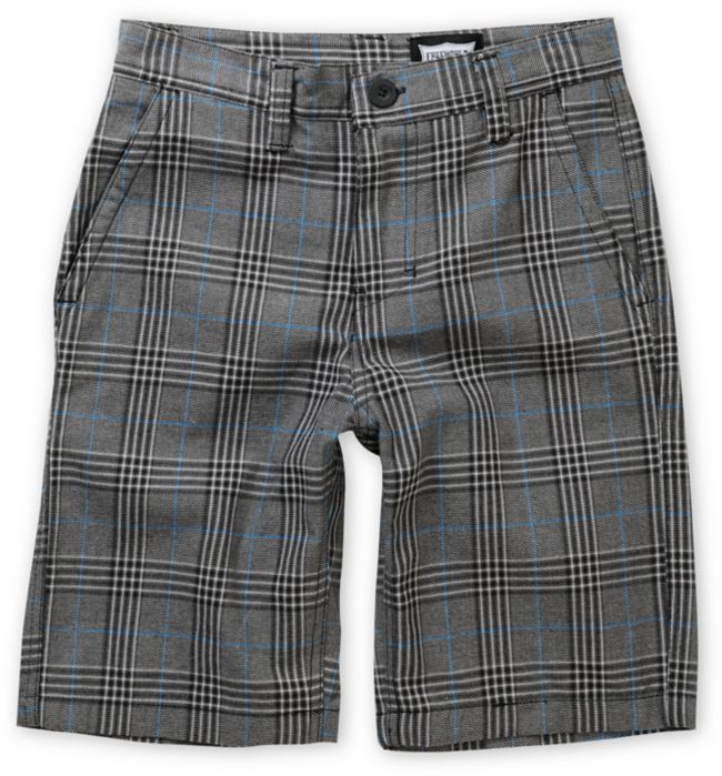 Free World Burbank Black, Blue & Grey Plaid Shorts