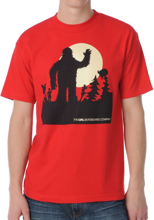 Girl Sasquatch Red Tee Shirt