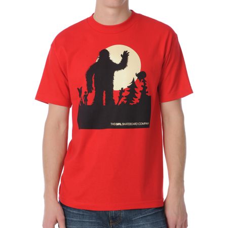 Girl Sasquatch Red Tee Shirt 