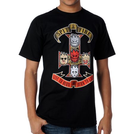 Spitfire Destruction Heads Black Tee Shirt 