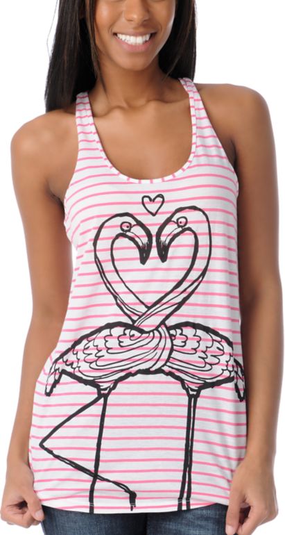 Ralik Girls Vice Love Neon Pink Stripe Tank Top