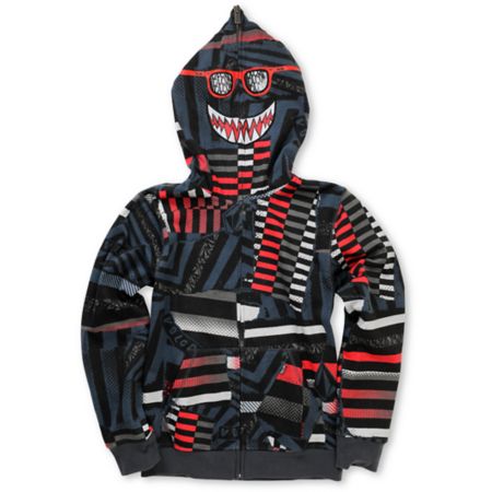 Volcom Boys Mauguro Charcoal Face Mask Full Zip Hoodie