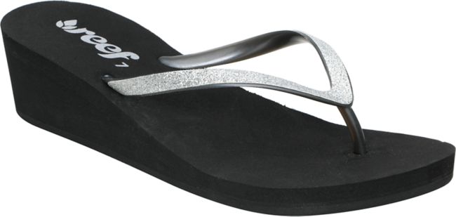 Reef Krystal Star Black and Silver Sparkle Sandals