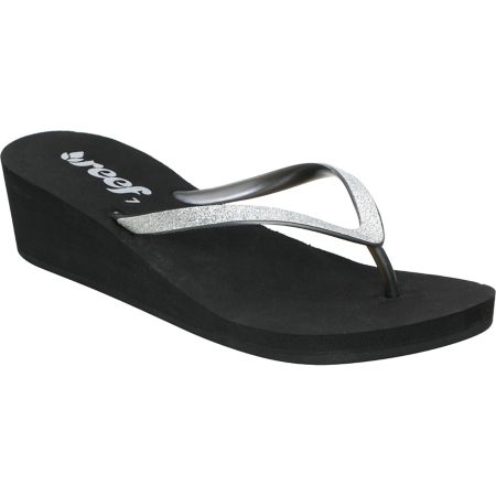 Reef Krystal Star Black and Silver Sparkle Sandals