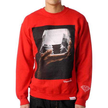 Diamond Supply Almighty Red Crew Neck Sweatshirt