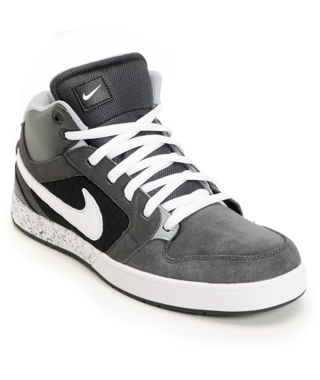 Nike 6.0 Mogan Mid 3 Lunarlon Anthracite, Wolf Grey, & White Shoe
