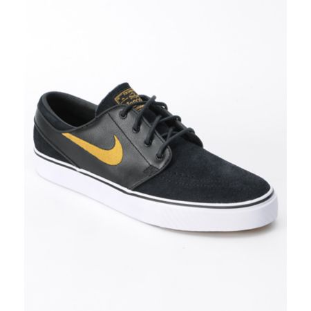 Nike SB Zoom Stefan Janoski Black & Metallic Gold Shoe